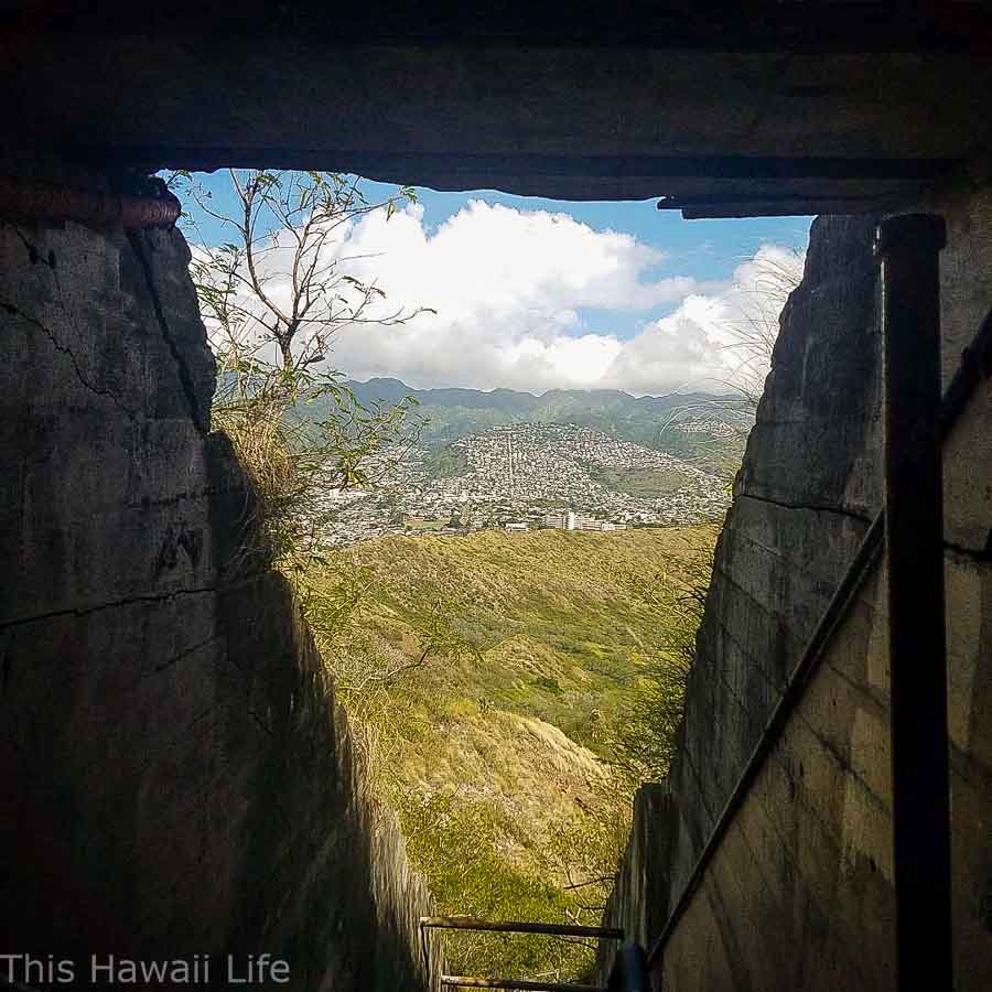 Entering the tunnel to top of Diamond Head