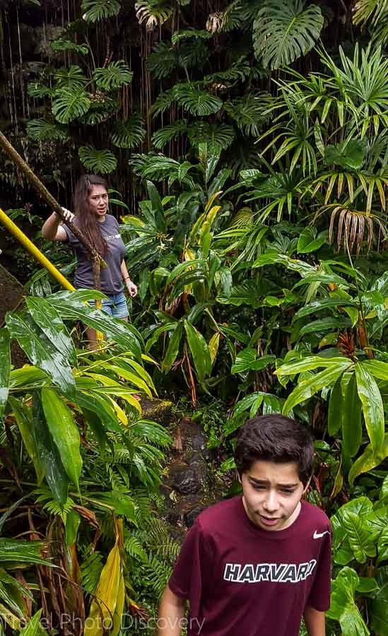 Exploring Kaumana cave with kids