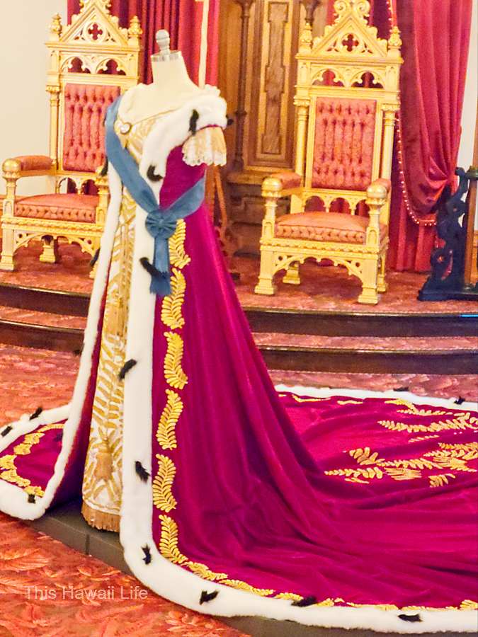Details of the Queen's royal gown