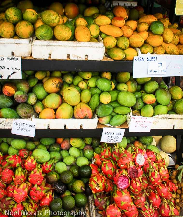 typical Hawaiian breakfast with tropical Fruit