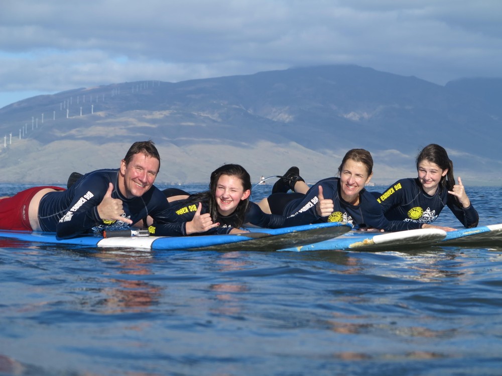 group surf lessons at the Big Kahuna
