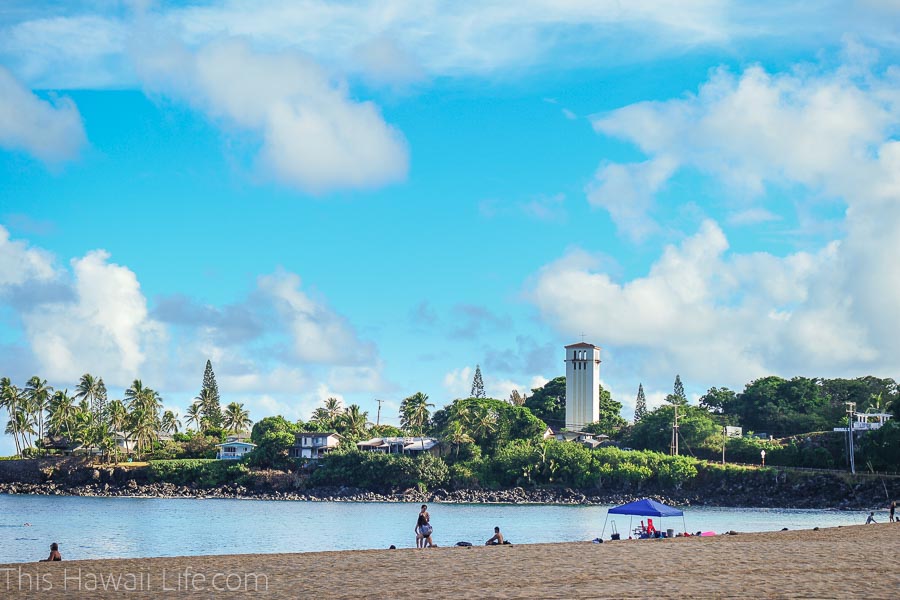 Waimea Beach park in Oahu
