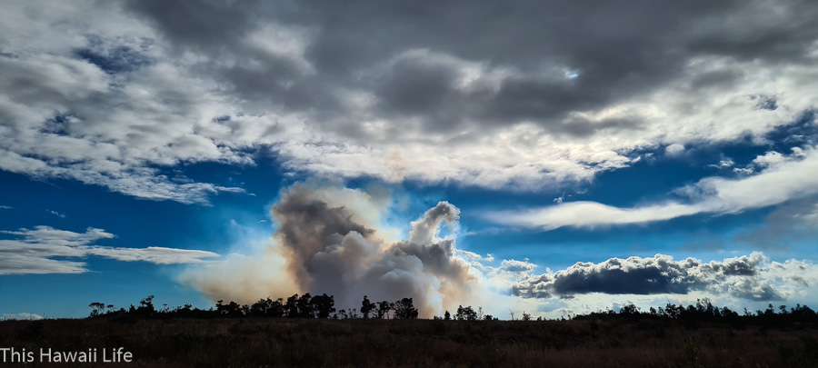 Lava eruptions at Volcanoes National Park