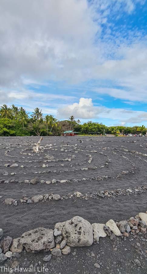 Do the labyrinth at Pohoiki beach