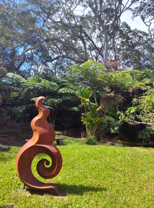 Sculpture garden at Volcano Arts Center